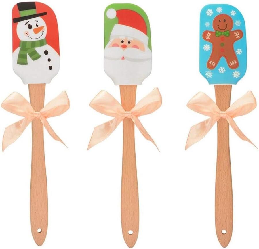 Hoogwaardige siliconen spatel voor Kerstmis hittebestendige deegschraper keukenhulp