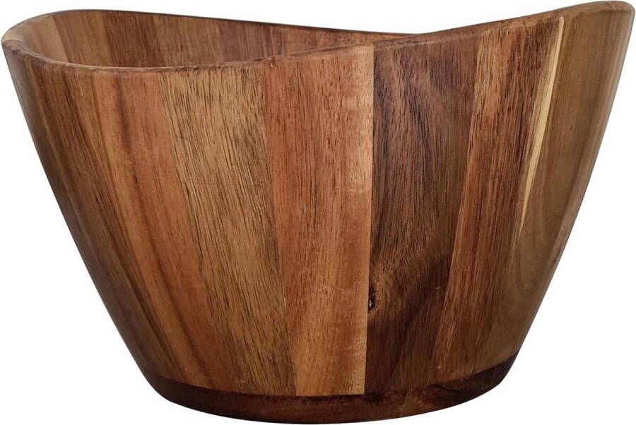 Hoogwaardige slakom van acaciahout afmetingen 30 x 175 cm grote sla- en fruitschaal van hout fruitmand decoratieve schaal serveerschaal salade bowl
