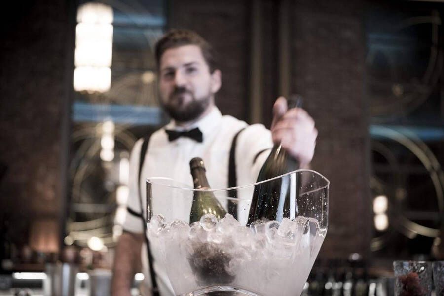 Hoogwaardige transparante MS kunststof champagnekoeler met 7 liter inhoud waterdicht en afwasbaar