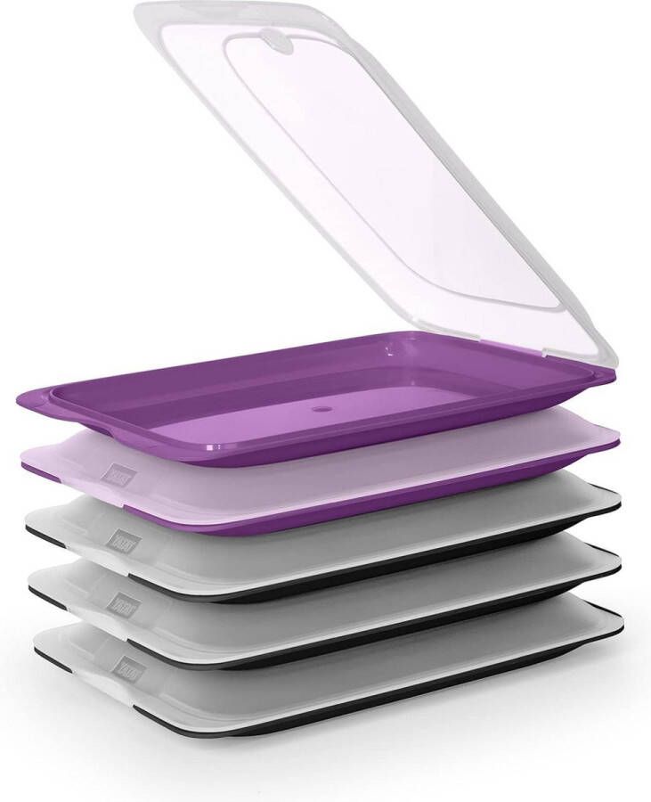 Hoogwaardige Vleeswarendozen Vershouddoos voor Vleeswaren Optimale Opslag in de Koelkast (5X BlackAube) kaasstolp