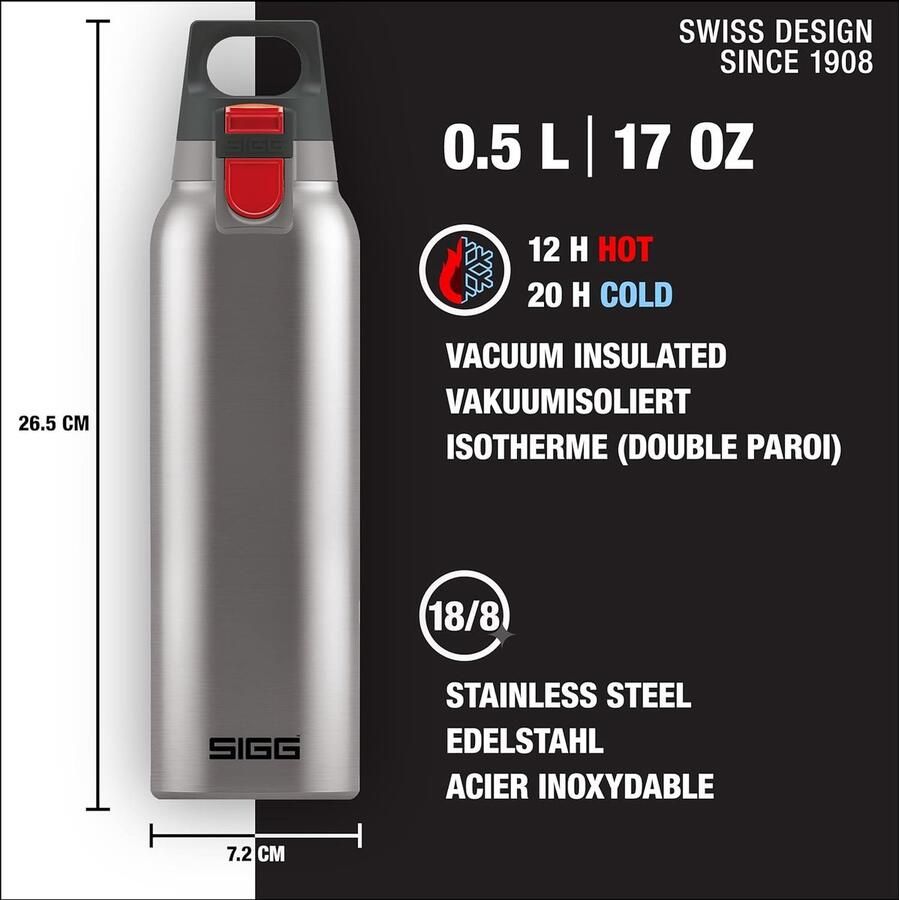 Hot & Cold One Vacuüm-geïsoleerde thermosfles van roestvrij staal BPA-vrij