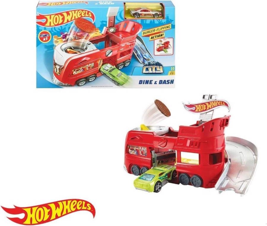 Hot Wheels Dine & Dash Racebaan Van Mattel Met Auto Hot Wheels connect Diner Truck