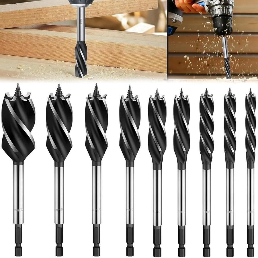 Houtboor Set Snel Gesneden Vier Blade Ontwerp Rotary Impact Boor 10 12 14 16 18 20 22 25 32mm