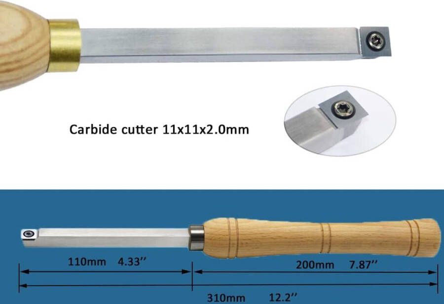 Houtdraaien Carbide Draaibank Tool Mini Size Rougher Square Tip Beitel voor Hout Hobbyist of DIY of Timmerman