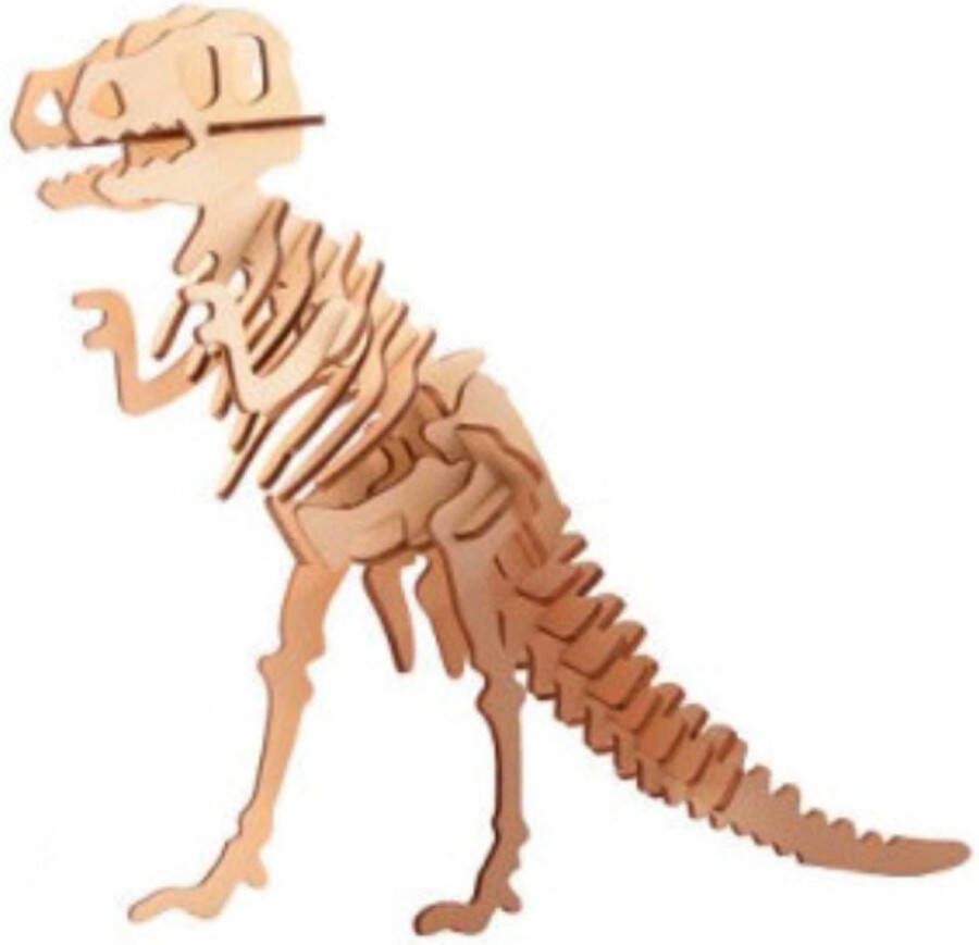 Merkloos Dinosaurus Tyrannosaurus Rex 3D puzzel hout bouwpakket 21 cm 3D puzzels