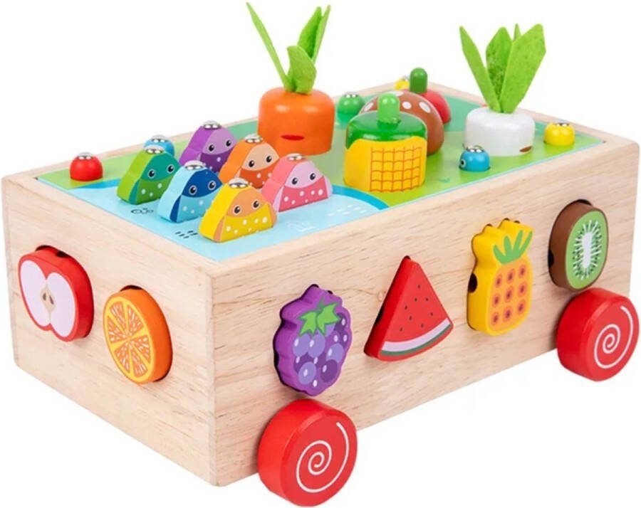Houten activitybox Activiteitendoos Vormenstoof Houten speelgoed Montessori speelgoed 7-in-1 activiteitenbox
