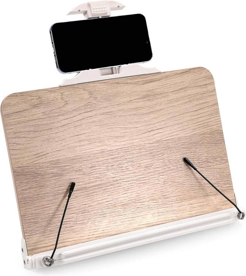 Houten boekenstandaard voor keuken handsfree lezen verstelbare boekensteun opvouwbaar en draagbaar