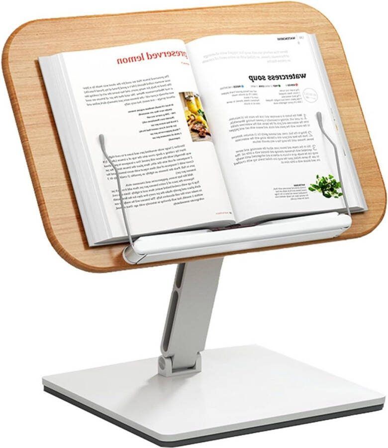 Houten boekenstandaard voor lezen en koken Verstelbare hoogte en hoek; opvouwbaar en draagbaar book stand