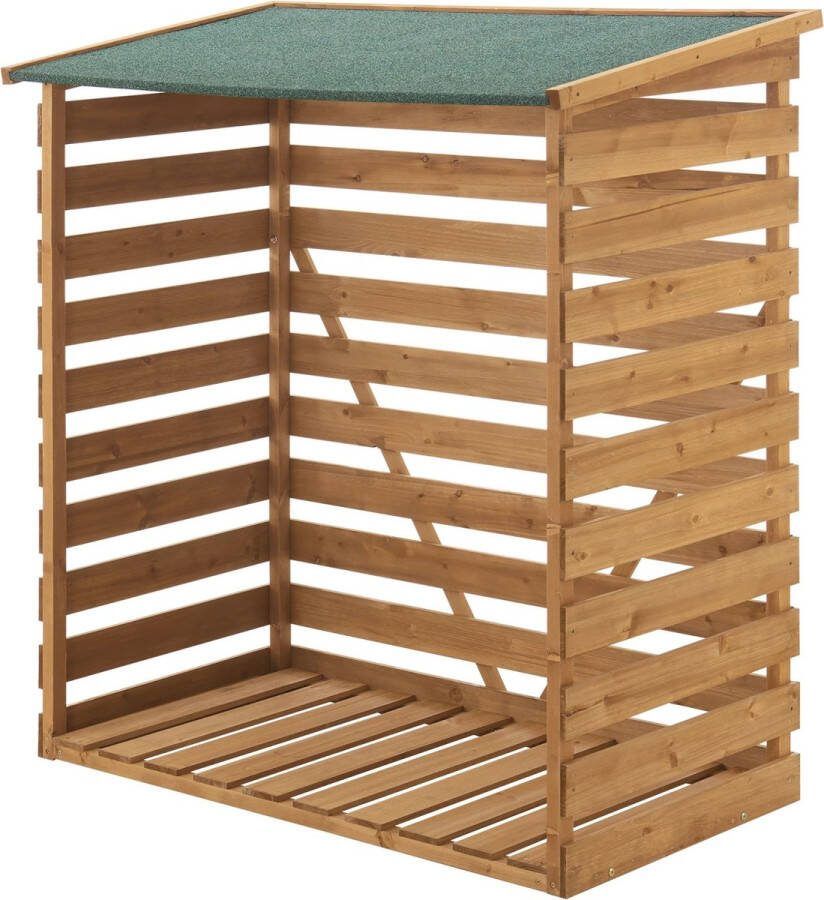 Houten Brandhoutrek Genesis Houtopslag 116x64x123 cm Grenen en Bitumen Klassiek Design