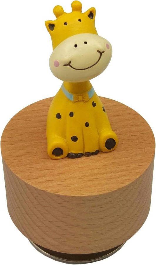 Houten Dier Rotary Music Box Schattig Giraffe Ornament Mini Melodie: You Are My Sunshine