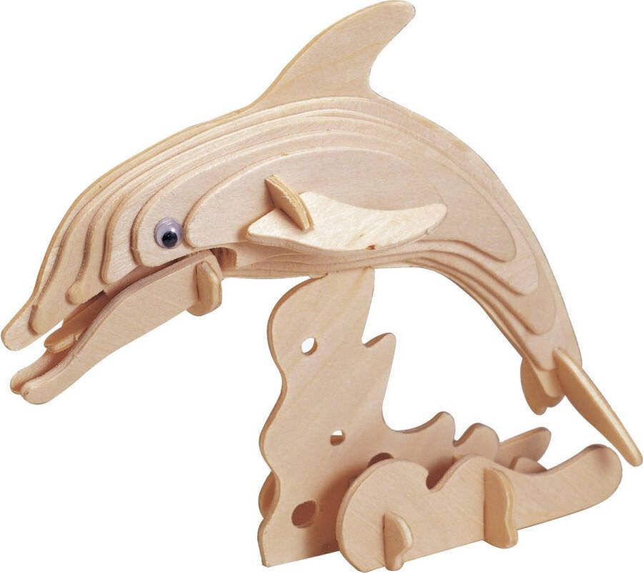 Houten dieren 3D puzzel dolfijn Speelgoed bouwpakket 23 x 18 5 x 0 3 cm