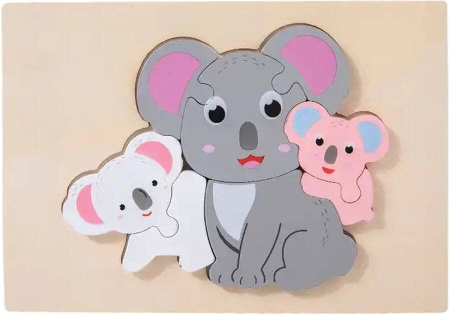 Houten dieren puzzel Koala 8 stukjes Vanaf 2 jaar Kinderpuzzel Educatief montessori speelgoed Grapat en Grimms style