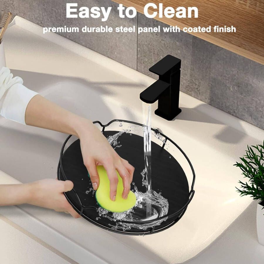 Houten draaiplateau organizer: draaiplateau organizer keuken roterend kruidenrek antislip kruidenrek draaibaar voor keuken opbergrek eetkamer kast tafel werkblad