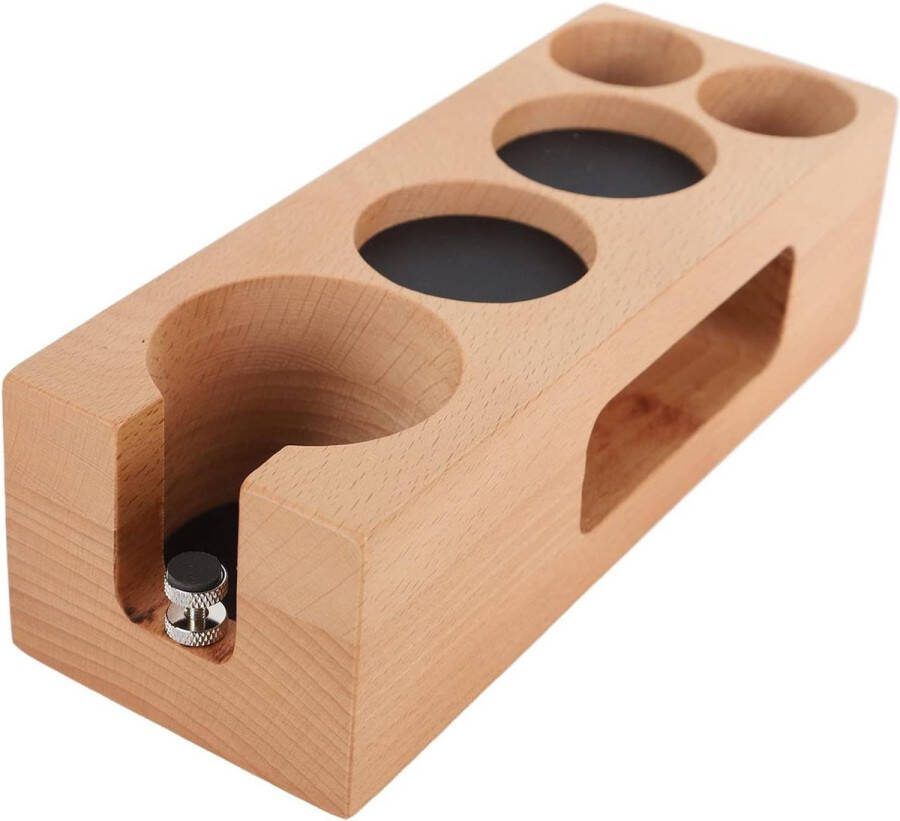 Houten Espresso Tamping Station Koffiefilter Sabotage Houder Espresso Tamper Mat Stand voor 51 58mm Portafilters Vijf Gaten (51 mm)