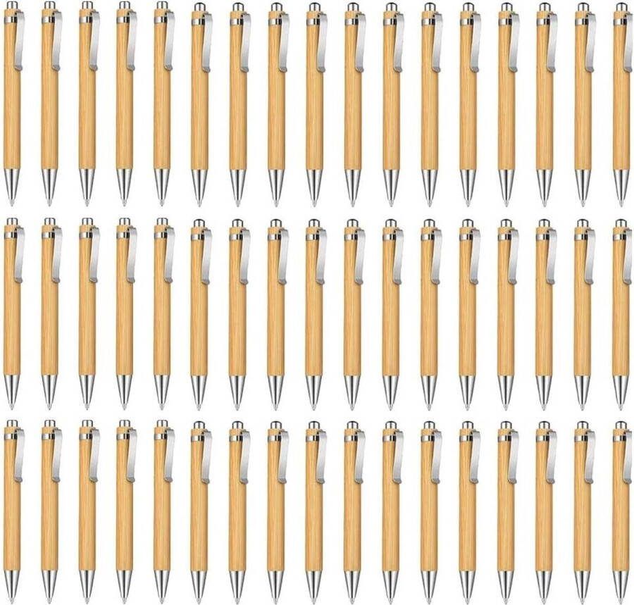 Houten gravure balpen Set van 100 stuks Hoogwaardig schrijfgerei Zwarte inkt