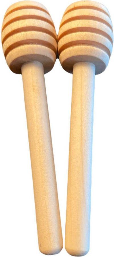 Houten Honinglepel 2 stuks- 8 CM- Honing Dipper- Honey Dipper Honingstick Lepel Mini