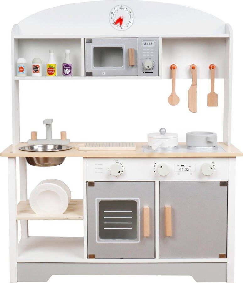 Houten Keuken Speelgoed Speelkeuken Kinderkeuken Inclusief Keukengerei 68 x 26 x 72 cm Wit