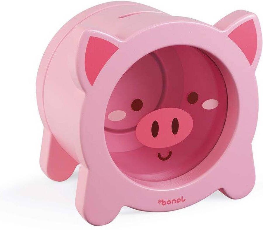 Houten Kinder spaarpot Transparant 5.9 inch Magnetische Opening Kinderkamer Decoratie Geschikt vanaf 3 jaar J04653