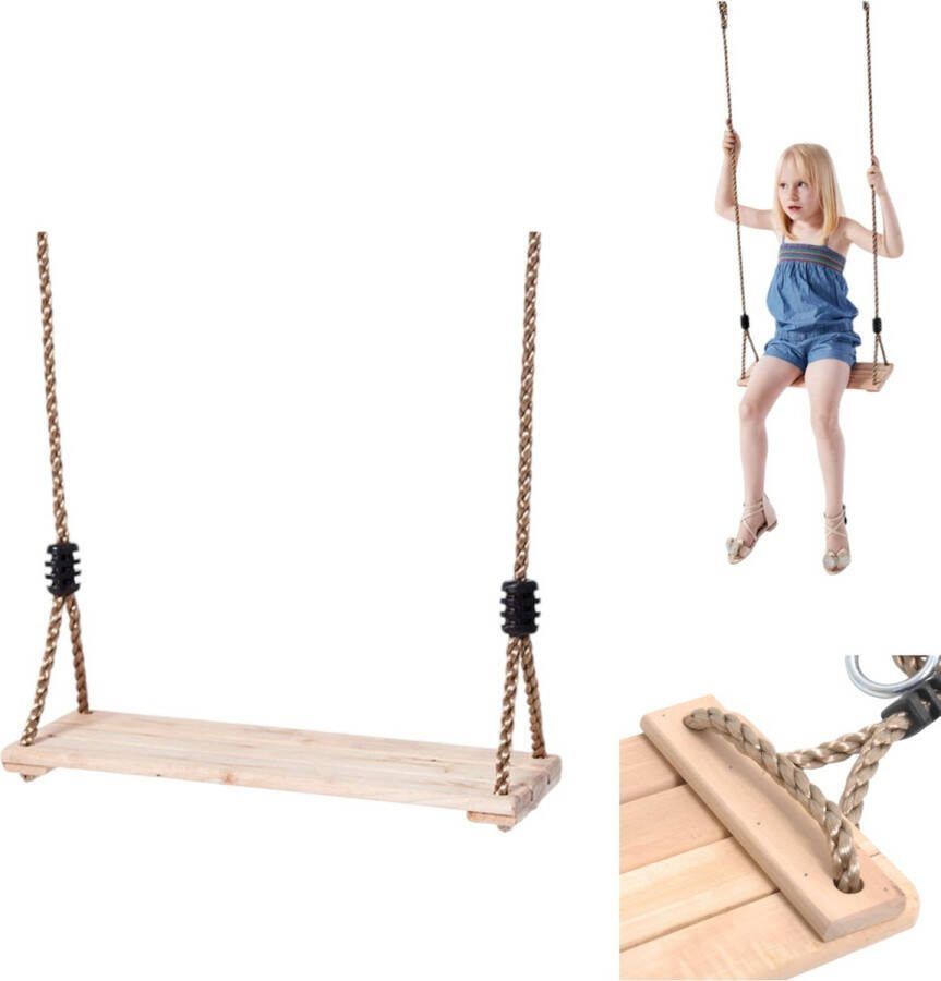 Houten kinderschommel schommelspeeltoestel massief houtkleur geschikt voor gebruik binnen en buiten geschikt voor verschillende gelegenheden zoals thuis kleuterschool park schommelframe -40*16*1 2 cm