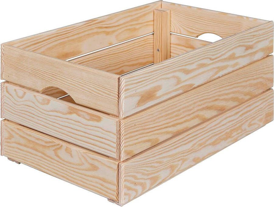 Houten kist stapelkist massief hout opbergkist voor fruit groenten wijn tuin badkamer speelkamer ruimtebesparend praktisch 51 x 31 5 x 23 cm