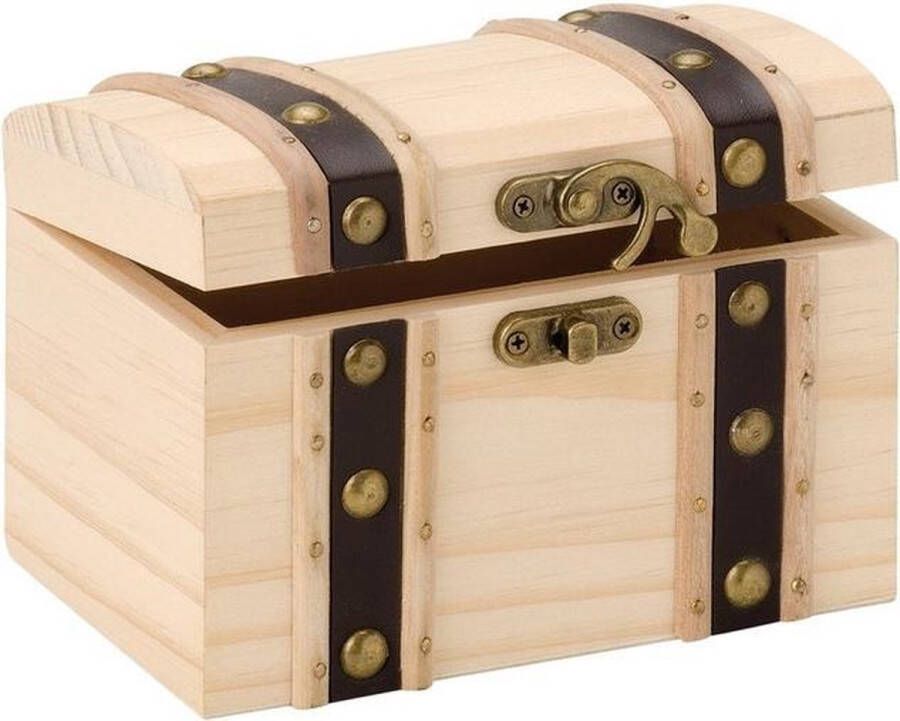 Houten kistje ronde deksel 14 x 9 5 cm Hobby knutselmateriaal Houten kisten Schatkisten speelgoedkisten Kistjes schilderen en versieren