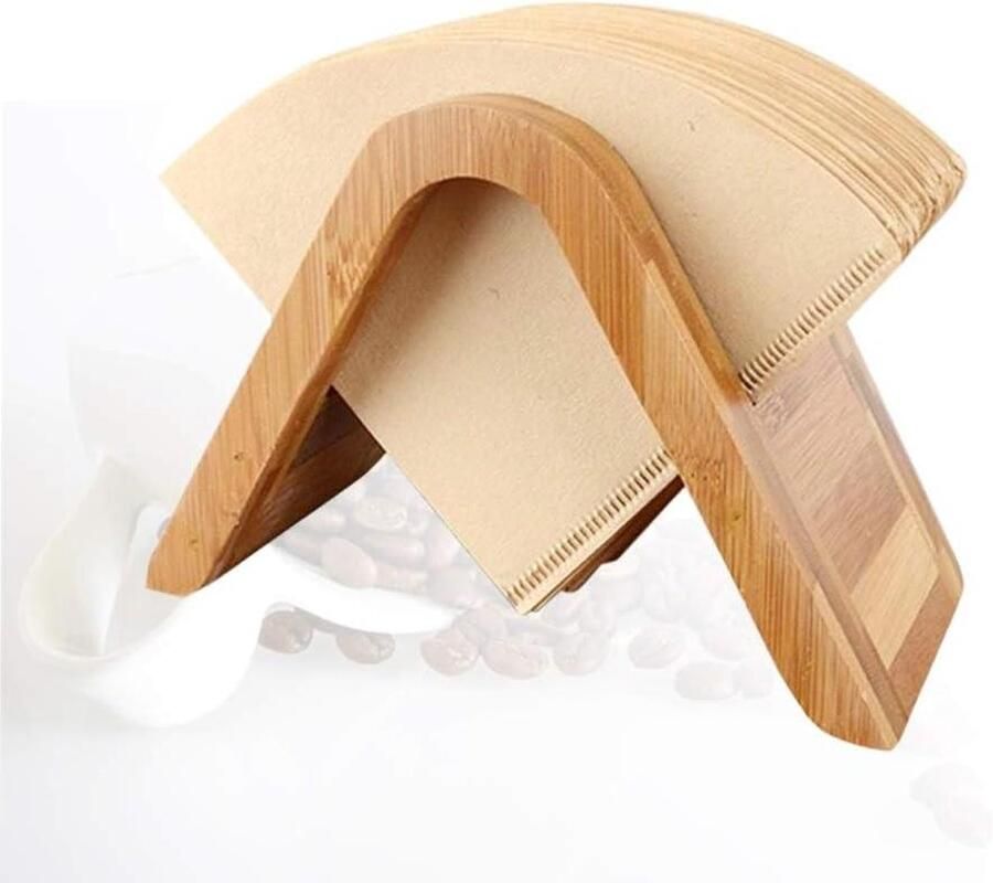 Houten koffiefilterhouder opbergrek koffiepapier standaard koffiefilterpapiercontainers thuis kantoor café hotel