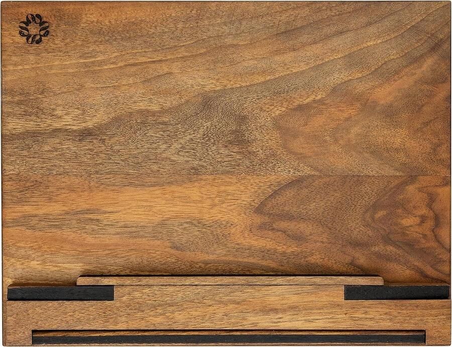 Houten kookboekenstandaard Handgemaakt notenhout Handsfree lezen Kookboekhouder voor aanrechtblad Tablethouder Receptenhouder Boekaccessoires voor keuken book stand