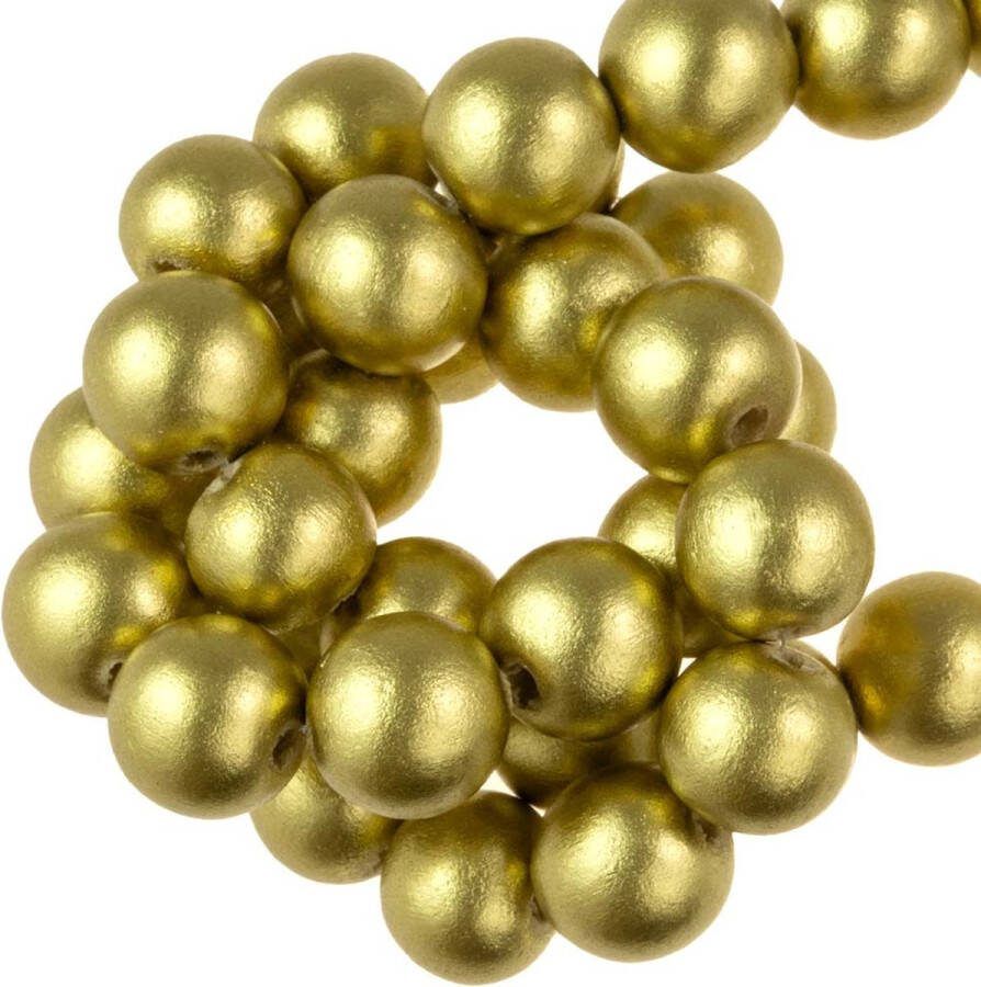 Houten Kralen Metallic Look (8 mm) Vegas Gold (104 stuks)