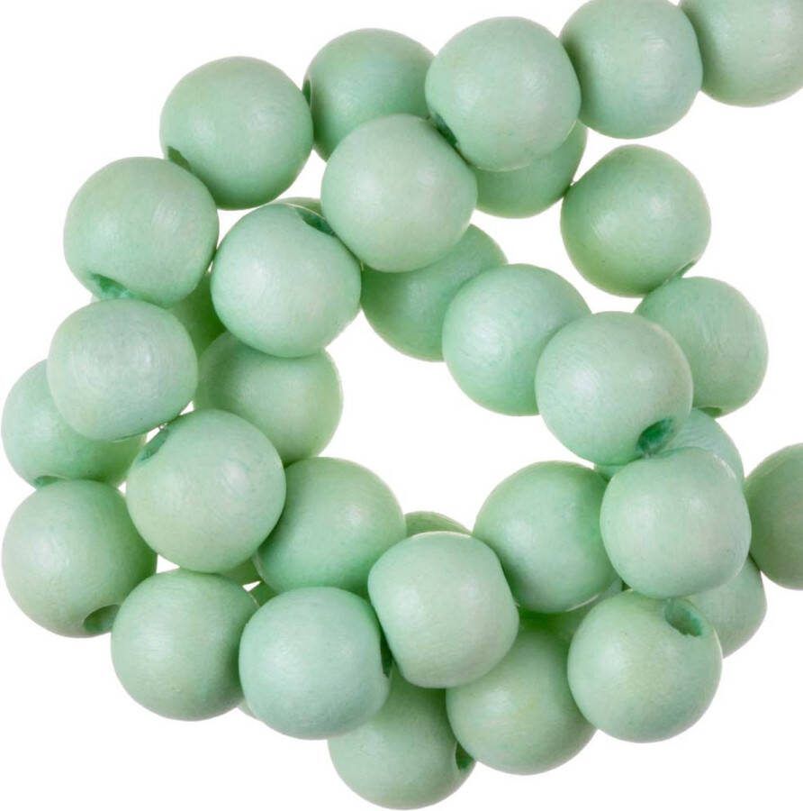 Houten Kralen Vintage Look (8 mm) Light Mint Green (104 stuks)