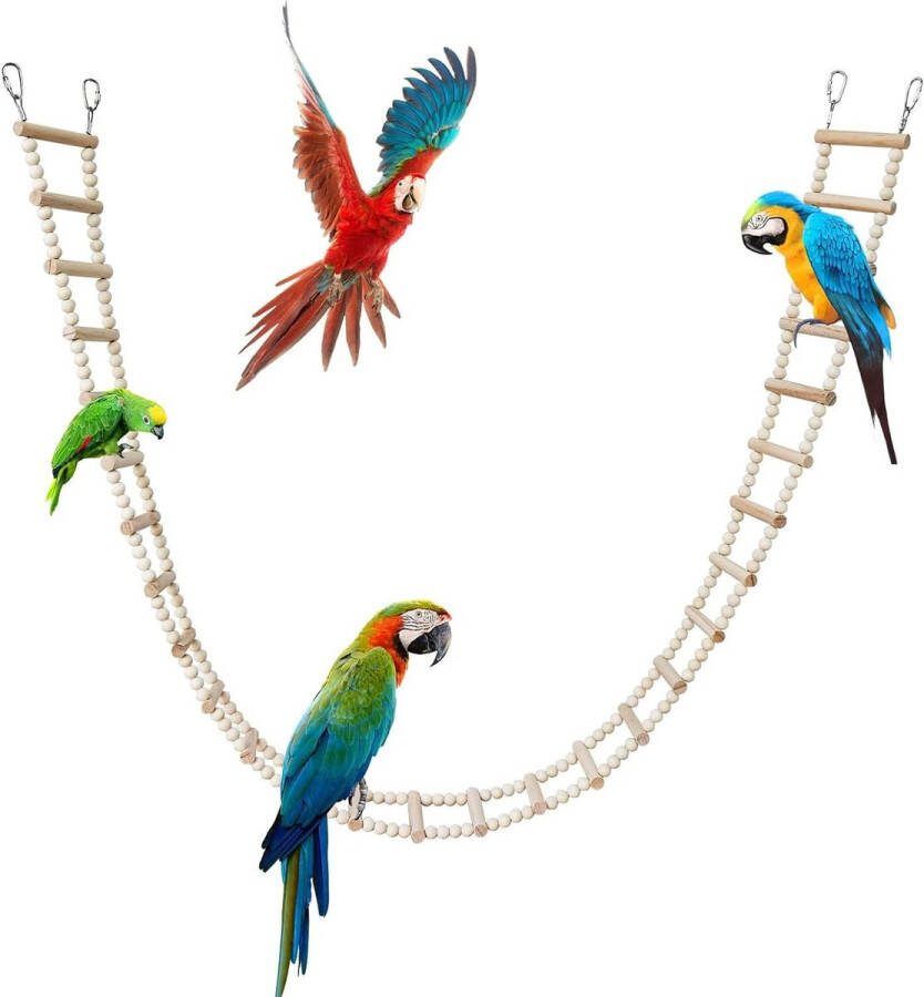 Houten ladder vogelspeelgoed voor vogels hamster klimschommel huisdierkooi accessoires voor hamster eekhoorn suikerzweefvliegtuigen