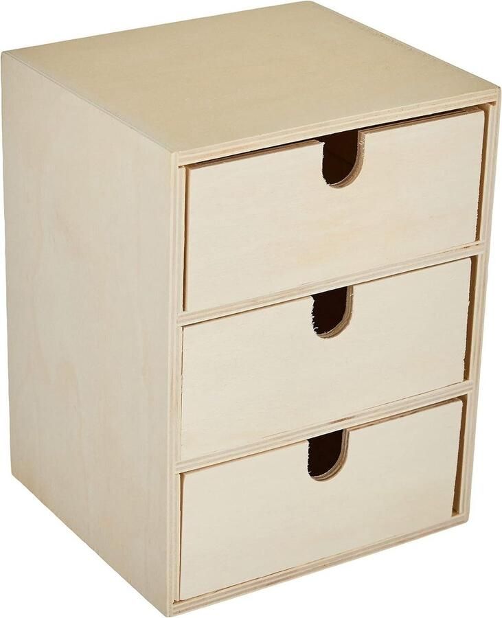 Houten ladebox 3 laden 215 x 145 x 16 cm FSC Mix Credit bruin Ladeblok
