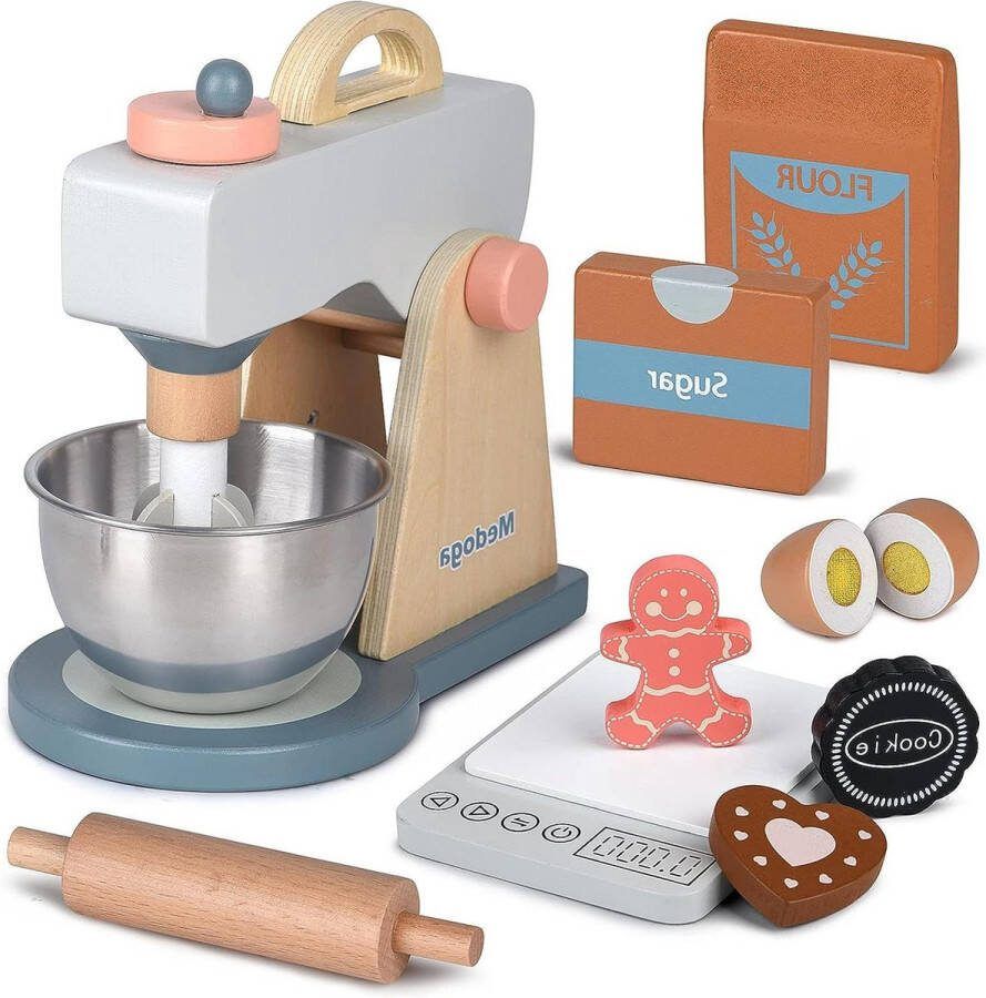 Houten Mixer Set Speelkeukenaccessoires Pretend Play Voedsel Sets voor Rollenspel Kinderen Speelgoed Meisjes en Jongens Speelgoed keuken
