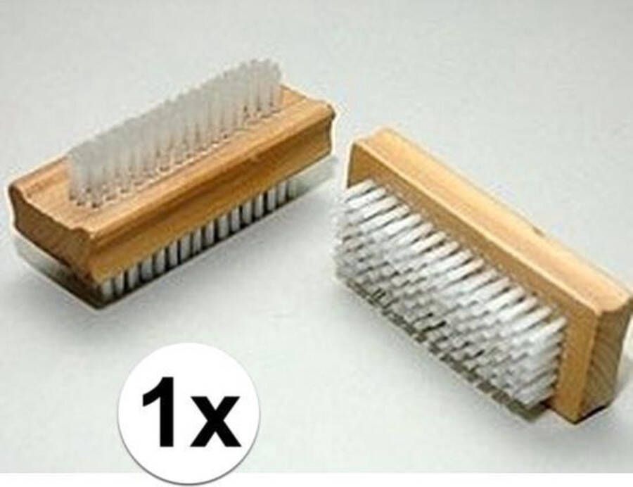 Merkloos Houten nagelborstel tweezijdig 10 x 4 cm Nagelborstels