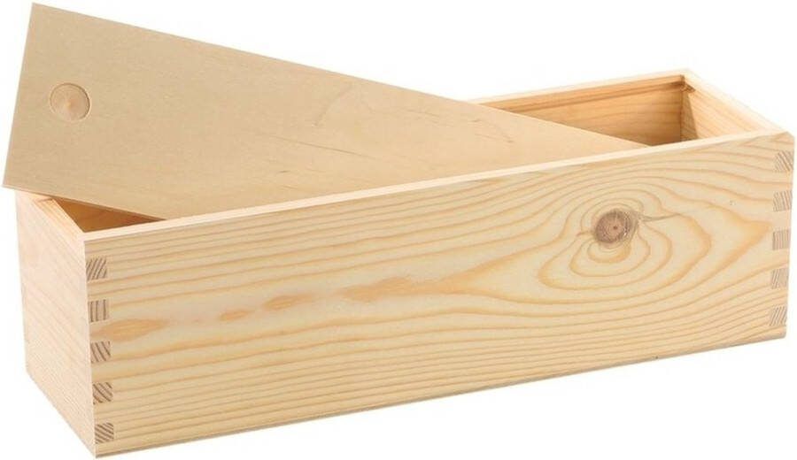 Houten opbergkist doosje met schuifdeksel 33 5 x 9 x 9 5 cm Opbergkistje opbergdoosje Keuken accessoires