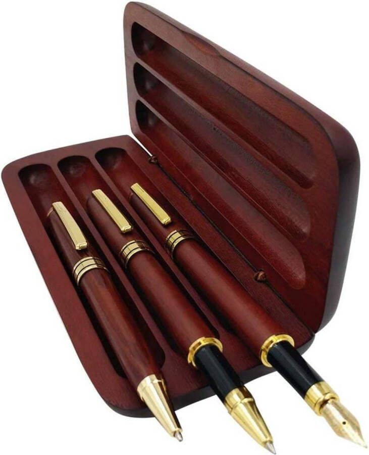 Houten pennen set Balpen gelpen inktvullingen promotioneel zakelijk ontwerp penset