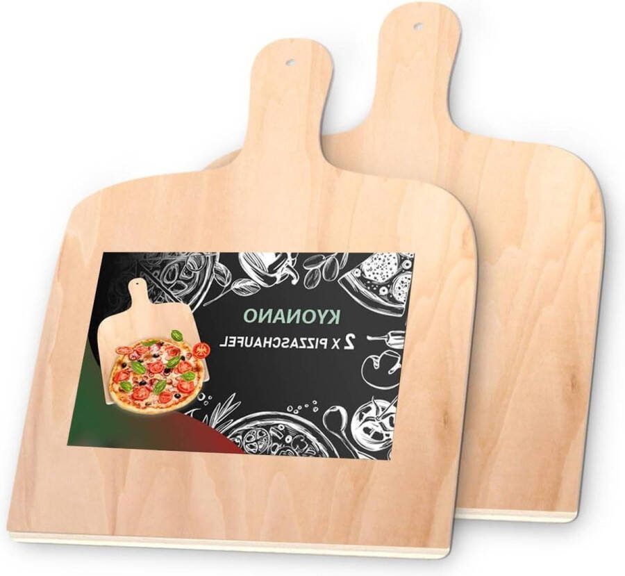 Houten Pizzaschep Pizza Peel van Berkwood 30X42cm 2 Stuks