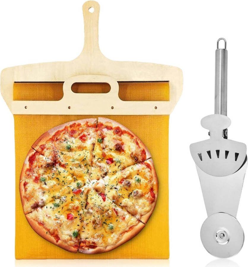 Houten Pizzaschep voor Eenvoudige Bereiding van Pizza Brood en Gebak