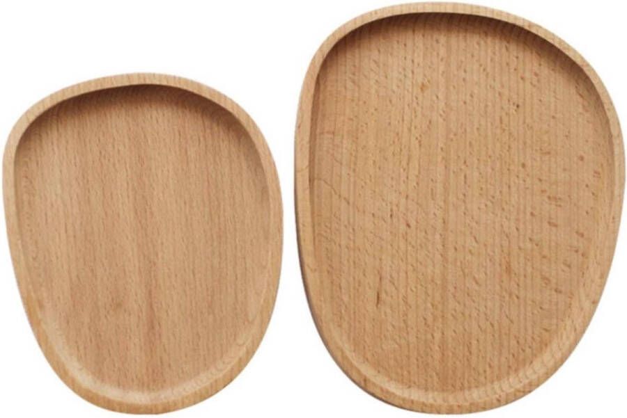 Houten plaat Schaal 2-delige set Dienblad Opbergruimte voor snackjuwelen Tafelversiering milieuvriendelijk Decoratie rond Design