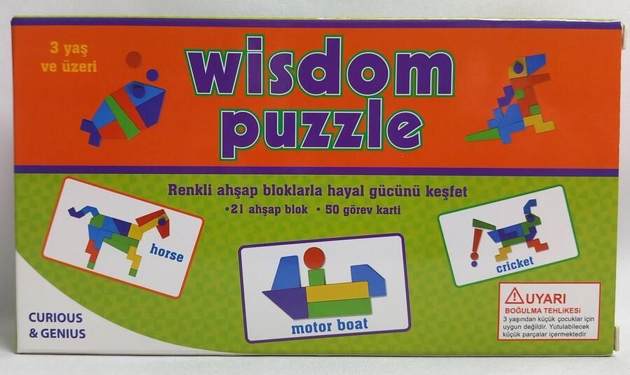 Houten Puzzel Blokken 21 Stuks Kat Boot Kano Paard Krekel Motoriek Speelgoed- Fantasie Educatief