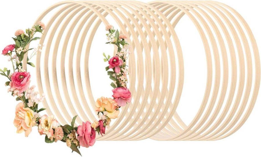 Houten ringen om te knutselen 15 stuks 30 cm macramé dromenvanger ringen houten ring voor bruiloft kransdecoratie doe-het-zelf handwerk