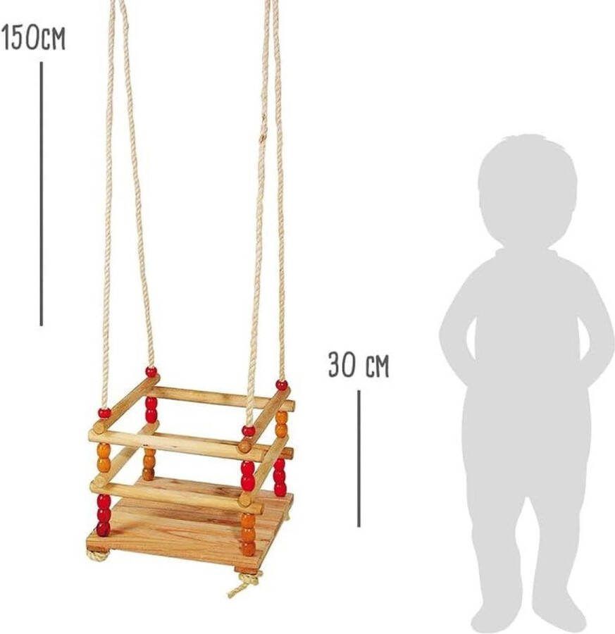 Houten schommelstoel evenwichtssysteem stimuleren indoor outdoor vanaf 18 maanden 1049