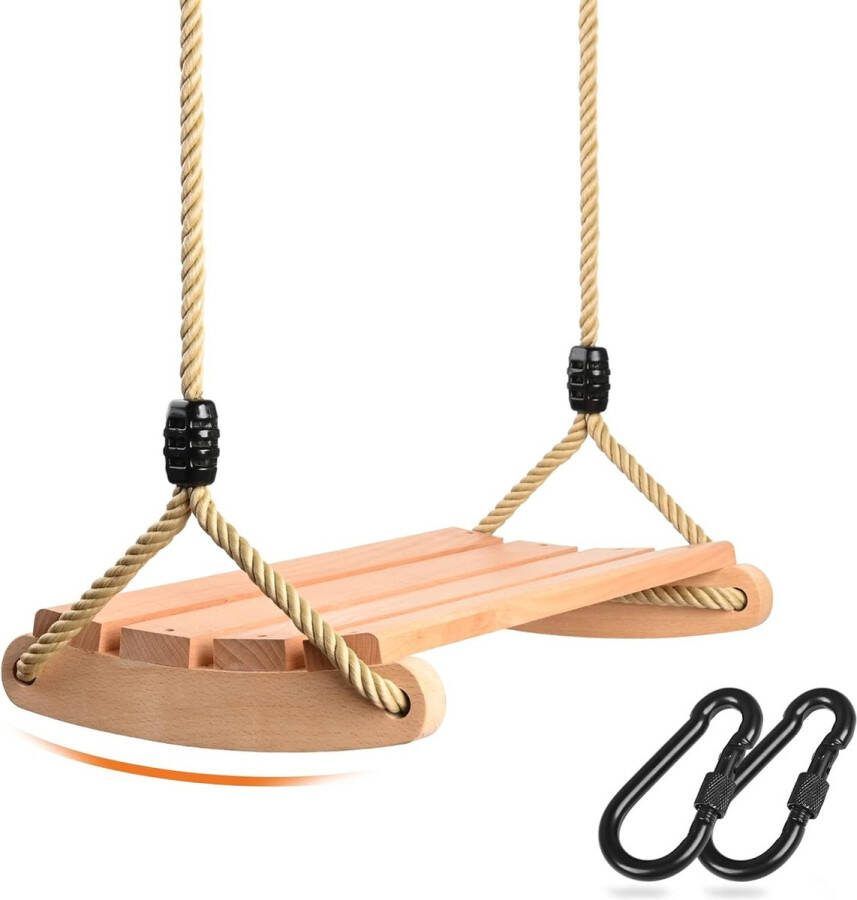 Houten schommelzitje houten schommelstoel voor volwassenen en kinderen met verstelbaar touw binnen en buiten voor volwassenen tot 100 kg