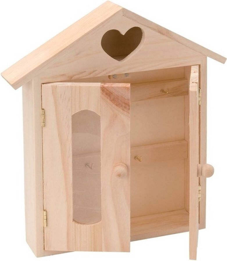 Houten sleutelkastje 26 5 x 19 x 4 5 cm
