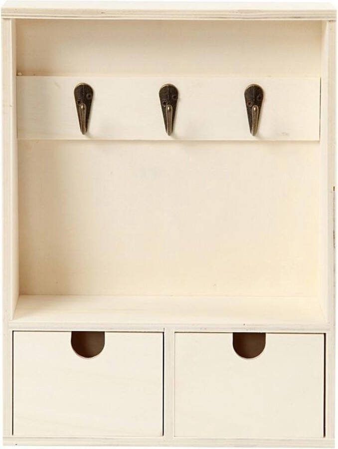 Houten sleutelkastje om te schilderen 28 cm Sleutelkastje maken