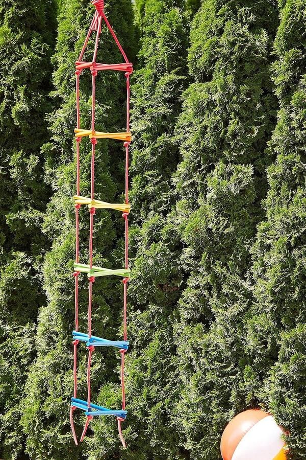 Houten speelgoed driehoekige breiladder handgemaakt speelgoed voor kinderen vanaf 3 jaar ca. 200 x 30 x 30 cm onbeperkt klimplezier Spielzeug 20008