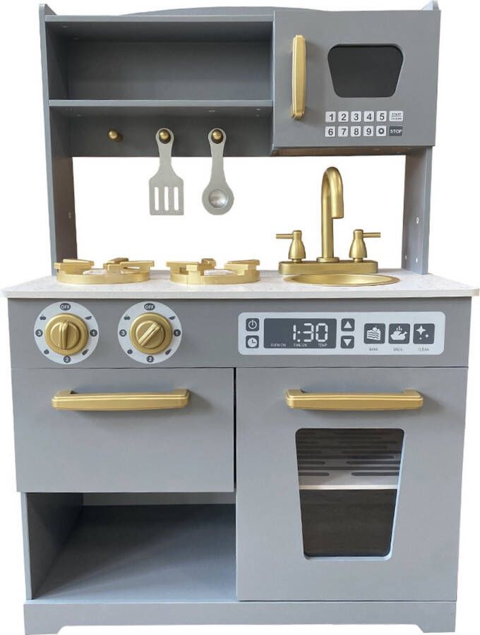 Houten speelgoed keuken – inclusief accessoires – antraciet – V.A. 3 jaar
