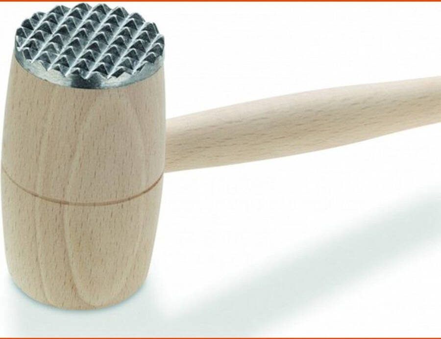 Borvat | Houten stamper | vleeshamer alle hout | 29 5 x 9 5 cm | hout bruin