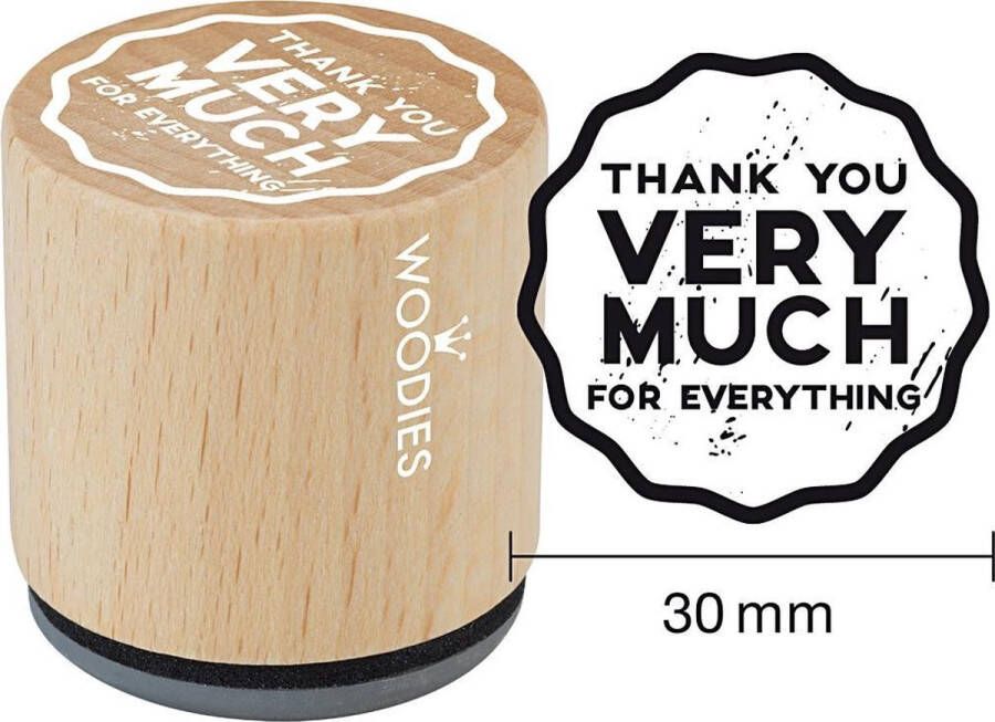 Houten stempel d: 30 mm h: 35 mm Thank you very much for everything 1stuk