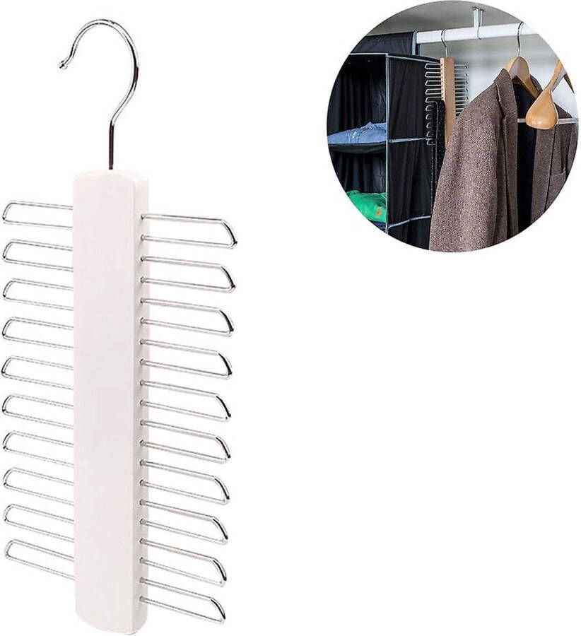 Houten Stropdashanger Stevige Stropdassenhouder 20 Haken Hangend Wand Wasrek Hangende Muur Kledingrek Houten stropdassenhanger 20 stropdassen houten kleerhangers stropdassenhouder