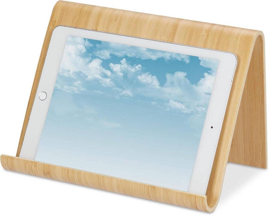 Houten tabletstandaard voor bureau en keuken modern design boekenstandaard voor bed kookboekhouder voor recepten in de natuur
